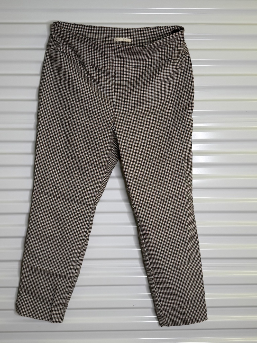 Cooper & Ella Womens Houndstooth Pants Skinny Pull On Ankle Dress Pants Size 16